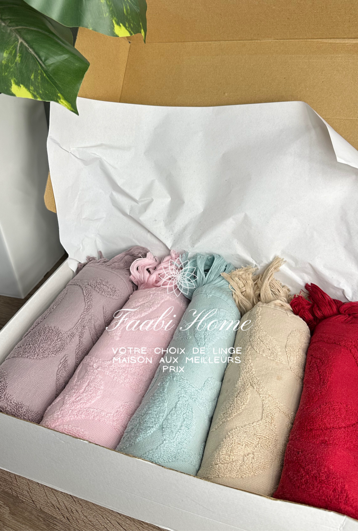 Pack serviettes jacquard 5 pièces